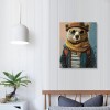 QKZF Canvas Wall Art,Cute Bear Print Canvas Painting for Bedroom Living Room Kitchen Bathroom Corridor Dining Room Hotel Decor