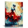 QKZF Abstract Dancing Oil Paintings on Canvas Wall Art work for Living Room Bedroom Home Decorations Wall Decor Modern Girl Dancer Artwork