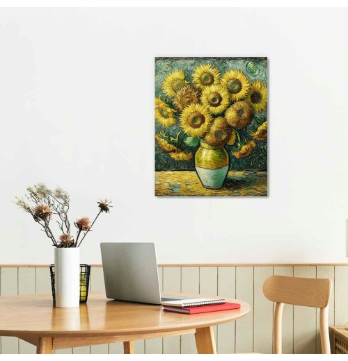 QKZF Sunflower Wall Art Canvas Print Living Room Abstract Wall Decor Hanging Pictures Bathroom Bedroom Home Office Decor