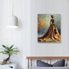 QKZF Abstract Oil Paintings Wall Art Modern Canvas Wall Art Musical Girl Framed Textured Artwork for Home Decorations