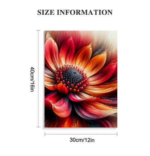 QKZF Large Red Flower Canvas Wall Art Modern Wall Decor for Living Room Home Bedroom Decoration Modern Framed Artwork Decor Ready to Hang