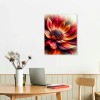 QKZF Large Red Flower Canvas Wall Art Modern Wall Decor for Living Room Home Bedroom Decoration Modern Framed Artwork Decor Ready to Hang