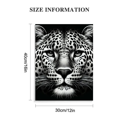 QKZF Black and White Wall Art Paintings Blue Eyed Prints on Canvas Wild Animals Pictures Poster Framed Artwork for Living Room Office, Modern Home Wall Decor