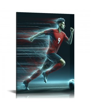 QKZF Canvas Wall Art,Football Superstar Wall Decor Bedroom for Living Room Sport Room Gift for Fan Football