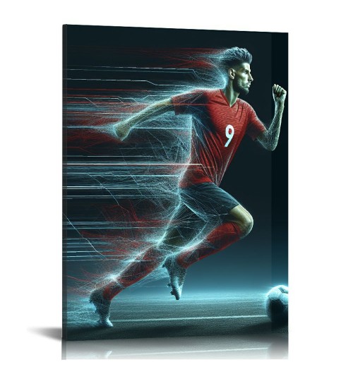 QKZF Canvas Wall Art,Football Superstar Wall Decor Bedroom for Living Room Sport Room Gift for Fan Football