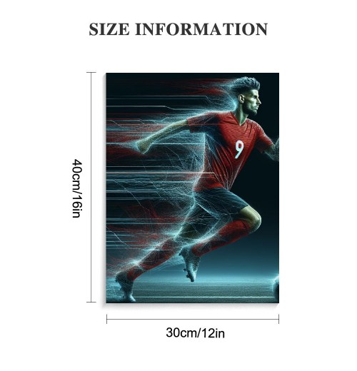 QKZF Canvas Wall Art,Football Superstar Wall Decor Bedroom for Living Room Sport Room Gift for Fan Football