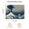 QKZF Great Wave of Kanagawa Katsushika Hokusai Giclee Canvas Prints Wall Art Abstract Seascape Pictures Paintings for Living Room Home Decorations Large Modern Stretched and Framed Sea Artwork