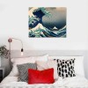 QKZF Great Wave of Kanagawa Katsushika Hokusai Giclee Canvas Prints Wall Art Abstract Seascape Pictures Paintings for Living Room Home Decorations Large Modern Stretched and Framed Sea Artwork