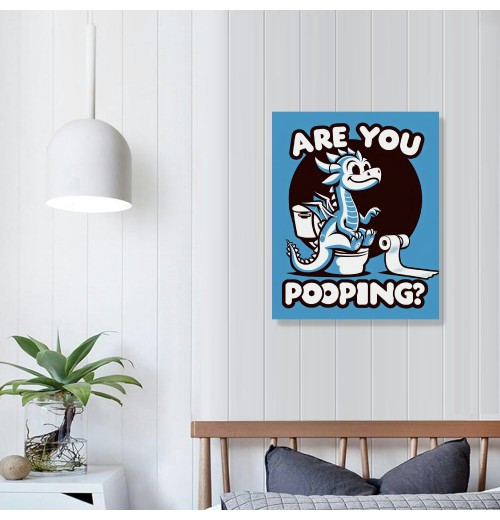 QKZF Dragon Are You Pooping Signs Restroom Bathroom Wall Decor Dragon Lovers Gift Dragon Wall Art For Bathroom Restroom Toilet Home Bar Restaurant Cafe Shop