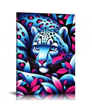 QKZF Canvas Wall Art,Fantasy Leopard Print Canvas Painting for Bedroom Living Room Kitchen Bathroom Corridor Dining Room Hotel Decor