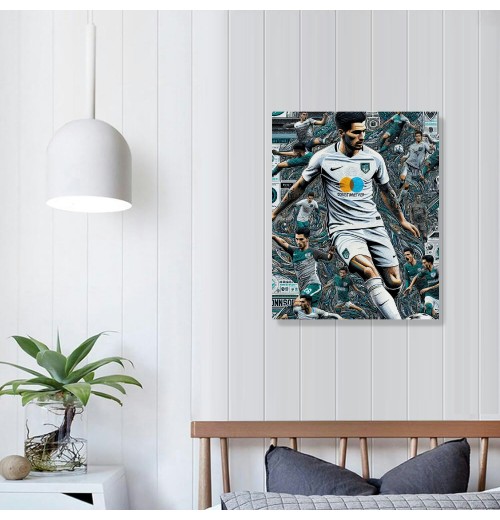 QKZF Canvas Wall Art,Football Wall Decor Bedroom for Living Room Sport Room Gift for Fan Football