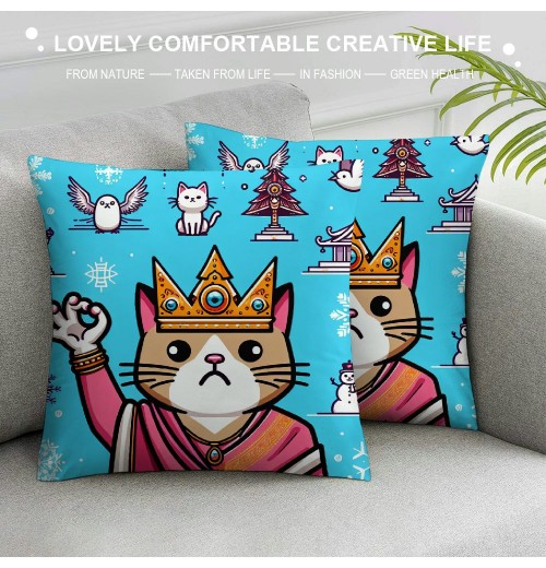 PHYHOO Gifts for Girls Cat Gifts for Cute Cat Throw pillow Covers Fan Singer for pillow Covers for Sofa Bed