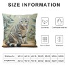 PHYHOO Cute Cat Butterfly pillow CoversLovely Cartoon Pattern Beige Background Throw pillowcase for Home Decor