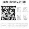 PHYHOO Cat Mom Cat Dad Gift，I Work Hard so My cat can Have a Better Life，Cat Lover Gifts for Men or Women，Great Gift for ， Birthday Gift，Short Plush pillow Covers