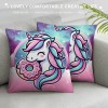 PHYHOO Unicorn pillow Cover Funny Cartoon Throw pillowcase for Couch Sofa Bed Bedroom Car Living Decor