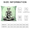 PHYHOO Skull and pillow Covers Hallowmas Thanksgiving Farmhouse Outdoor Throw pillowcase Sofa Decorative Cushion Case（Green）