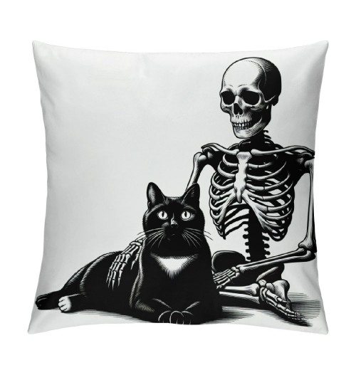 PHYHOO Gift，White Skull and pillow Covers Hallowmas Thanksgiving Farmhouse Outdoor Throw pillowcase Sofa Decorative Cushion Case