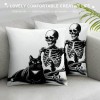 PHYHOO Gift，White Skull and pillow Covers Hallowmas Thanksgiving Farmhouse Outdoor Throw pillowcase Sofa Decorative Cushion Case