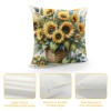 PHYHOO Sunflower pillow Covers Spring Summer Floral pillow Covers Sunflowers with Leaves Farmhouse pillow Case for Sofa Car Patio