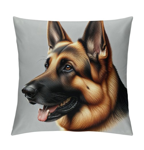 PHYHOO Short Plush pillow Covers,German Shepherd Double-Sided Print Square Cushion Cases for Sofa Bedroom Car Decorative