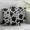 PHYHOO Short Plush pillow Covers,Cow Print Pattern Double-Sided Print Square Cushion Cases for Sofa Bedroom Car Decorative