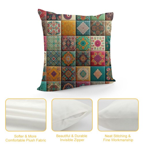 PHYHOO Short Plush pillow Covers,Seamless Double-Sided Print Square Cushion Cases for Sofa Bedroom Car Decorative