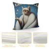 PHYHOO Cute Cat Throw pillow Covers Fan Singer for Women Cat Mom Teacher pillow Covers Home Office Couch Sofa Bed Living Room Decor