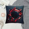 PHYHOO Short Plush pillow Covers,Red and Black Abstract Background Double-Sided Print Square Cushion Cases for Sofa Bedroom Car Decorative