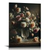 QKZF Canvas Wall Art Hoom Decor, Vintage Flower Painting Prints Room Wall Decor, Kitchen Office Farmhouse Bathroom Decor Wall Art