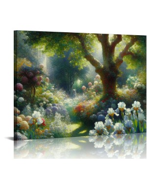 QKZF Canvas Wall Art Living Room Decor, Vintage landscape Painting Wall Art Small Artwork Farmhouse Bedroom Bathroom Decor