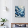 QKZF Canvas Wall Art,Blue Waves Print Canvas Painting for Bedroom Living Room Kitchen Bathroom Corridor Dining Room Hotel Decor