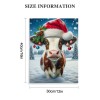 QKZF Canvas Print Wall Art Decor,Christmas Cow Wall Art Print, Print Wall Decor, Suitable For Office Study Wall Decoration