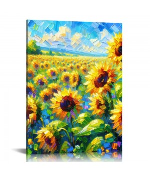 QKZF Canvas Print Wall Art Decor,Happy Sunflower Wall Art Print, Print Wall Decor, Suitable For Office Study Wall Decoration