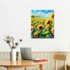 QKZF Canvas Print Wall Art Decor,Happy Sunflower Wall Art Print, Print Wall Decor, Suitable For Office Study Wall Decoration