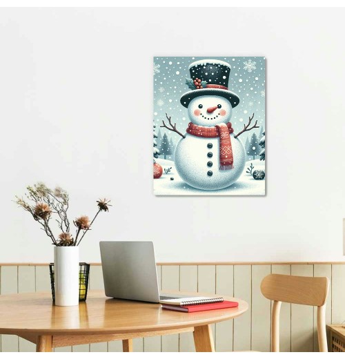 QKZF Canvas Print Wall Art Decor,Snowman In The Snow Wall Art Print, Print Wall Decor, Suitable For Office Study Wall Decoration