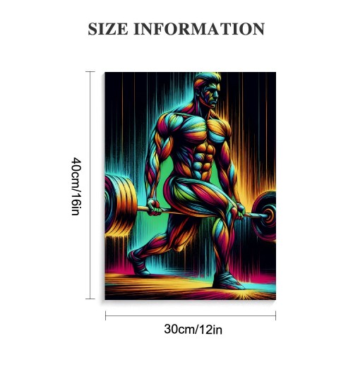 QKZF Canvas Wall Art,Man Lifting Weights Print Canvas Painting for Bedroom Living Room Kitchen Bathroom Corridor Dining Room Hotel Decor