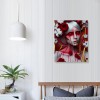 QKZF Canvas Wall Art,Flower Skull Woman Print Canvas Painting for Bedroom Living Room Kitchen Bathroom Corridor Dining Room Hotel Decor