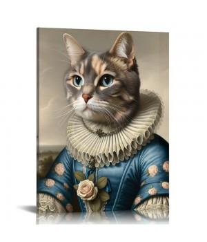 QKZF Canvas Wall Art,Cat In Oil Painting Print Canvas Painting for Bedroom Living Room Kitchen Bathroom Corridor Dining Room Hotel Decor