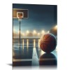 QKZF Canvas Wall Art,Basketball Court Print Canvas Painting for Bedroom Living Room Kitchen Bathroom Corridor Dining Room Hotel Decor