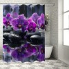 Shangniulu Printed Shower Curtain, Flowers Close-Up Image Tarp Shower Curtain With Hooks