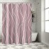 Shangniulu Pink Shower Curtain for Bathroom with Hooks Shower Curtain Set,White Stripe Bath Curtains Decorative Shower Curtains Water Repellent Washable