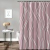 Shangniulu Pink Shower Curtain for Bathroom with Hooks Shower Curtain Set,White Stripe Bath Curtains Decorative Shower Curtains Water Repellent Washable