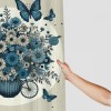 Shangniulu Shower Curtain for Bathroom with Hooks,Without Odor Polyester Fiber Material,Butterflies and Flowers Bathroom Decorative Shower Curtains Water Repellent Washable