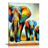 QKZF Textured Canvas Wall Art for Living Room, Canvas Wall Art Framed Oil Painting Elephant Artwork Modern Wall Decor Pictures Bathroom Bedroom Home Office Decor