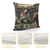 PHYHOO Short Plush pillow Covers,Dogs Playing Poker Double-Sided Print Square Cushion Cases for Sofa Bedroom Car Decorative