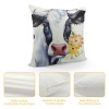 PHYHOO Cow Daisy Throw pillow Cover Double-Sided Farm Throw pillowcase for Couch Sofa Bed Bedroom Car Living Decor