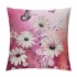 PHYHOO Girly Pink Daisy Throw pillow Cover,Retro Hand Draw Graffiti Cushion Cover for Car Camper Office,Farmhouse Style Botanical pillowcase Outdoor pillow Cover Single Pack