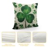 PHYHOO Watercolor Throw pillow Cover, Big Green Clover&nbsp;St Patrick's Day Cushion Case Cover pillowcase Decoration for Sofa Couch (WS-Lucky, 18"X18")