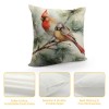 PHYHOO  pillow Covers Cardinal Birds Stand on The Tree Branch Decorative Throw pillow Case Cushion Cover for Sofa Car Couch 18" x 18" Super Soft Ink Painting pillowslip (Red Birds)