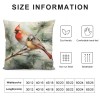 PHYHOO  pillow Covers Cardinal Birds Stand on The Tree Branch Decorative Throw pillow Case Cushion Cover for Sofa Car Couch 18" x 18" Super Soft Ink Painting pillowslip (Red Birds)